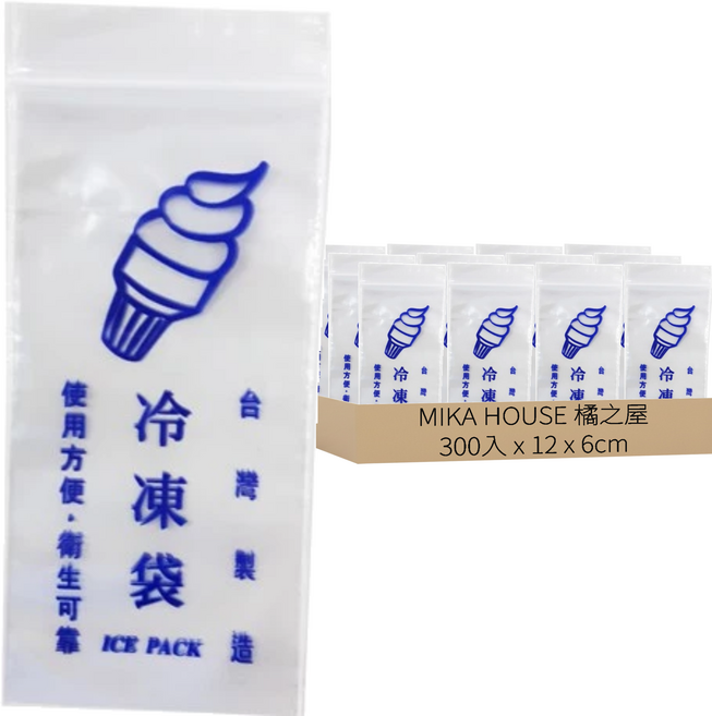 MIKA HOUSE 橘之屋 冷凍袋, 12 x 6cm, 50入, 6包