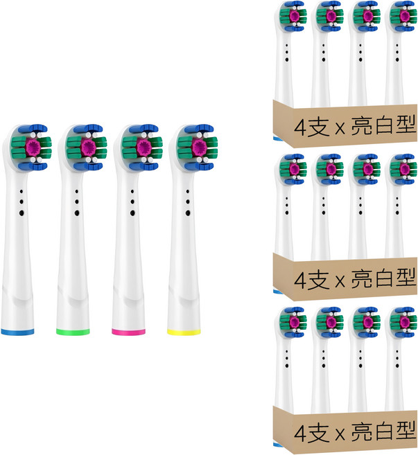電動牙刷刷頭 亮白型 適用歐樂B機種, YE-18A, 12支