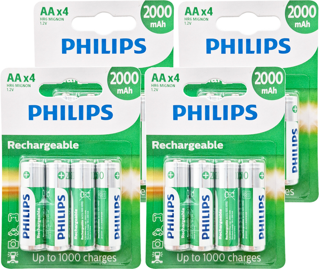 PHILIPS 飛利浦 Multi Life低自放電3號鎳氫充電電池 顏色隨機, 4個, 4組