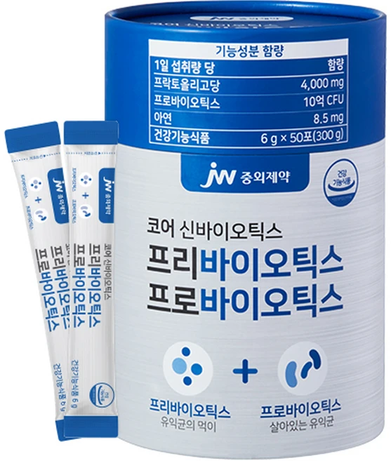 JW중외제약 코어 신바이오틱스 프리바이오틱스 프로바이오틱스, 300g, 1개 - 쿠팡