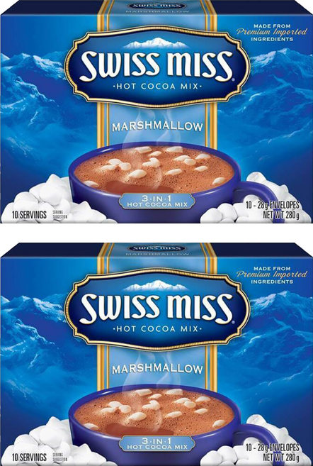 SWISS MISS 棉花糖 牛奶可可粉, 28g, 10包, 2盒