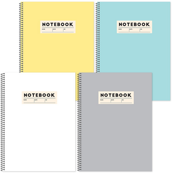 포포팬시 베이직 컬러 노트, 혼합색상, 4권