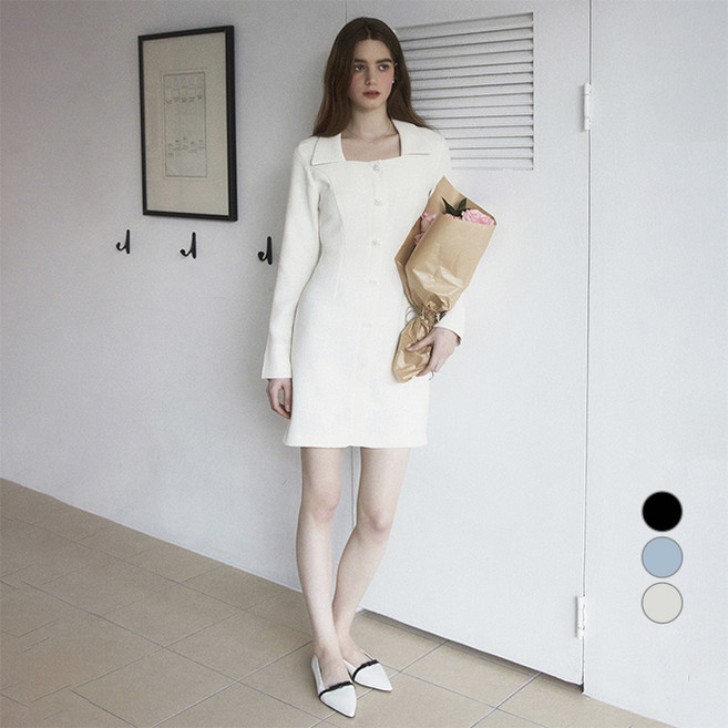 리올그 여성용 라넌 트위드 미니 원피스