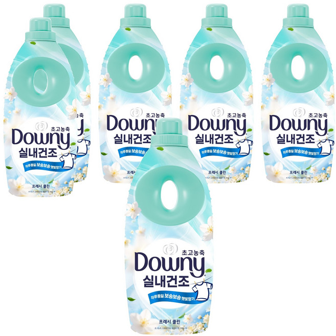 다우니 실내건조 초고농축 섬유유연제 프레시 클린 본품, 1L, 6개