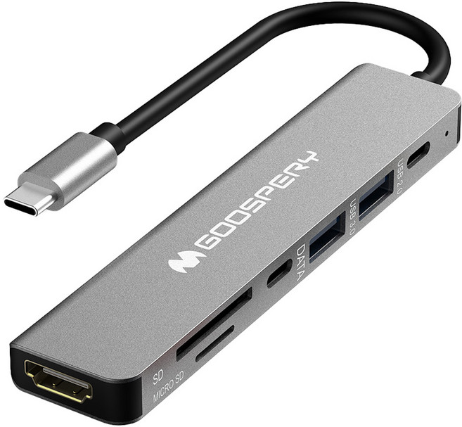 구스페리 7포트 USB 3.0 HDBMI C타입 멀티허브, 1개