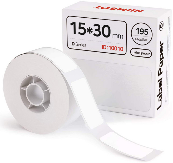 님봇 D11 D110 전용 프린터 라벨지 화이트 15 x 30 mm, 195칸, 1개