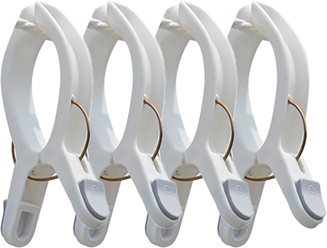 키포포 논슬립 심플 빨래집게 대형 클립, 혼합색상, 4개