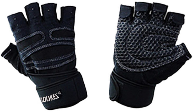 AOLIKES 奧力克斯 健身半指手套 109, 黑灰色, 1雙