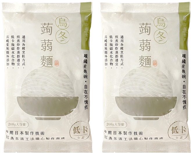 自在食刻 烏冬蒟蒻麵, 200g, 2包