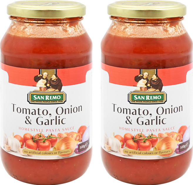 SAN REMO 頂級義大利麵醬 蕃茄大蒜, 500g, 2罐