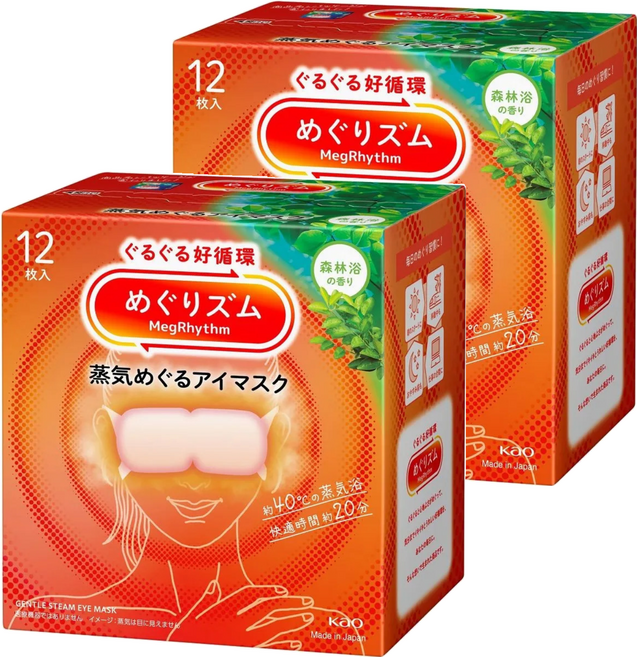 Kao 花王 MegRhythm 美舒律 蒸氣眼罩 森林浴, 12個裝, 2個