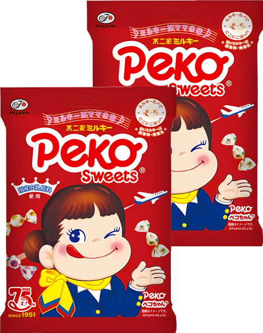 FUJIYA 不二家 牛乳糖, 80g, 2袋