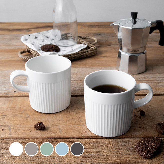 하우밍 국산 스테이 머그컵 400ml, 화이트, 2개