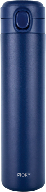 WOKY 沃廚 台灣公司貨 輕量輕芯鈦瓷易潔層彈蓋保溫瓶, 湛海藍, 600ml, 1個