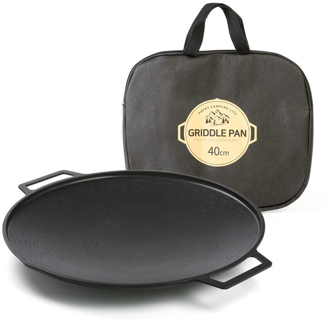 퀸센스 인덕션 IH 올비아 캠핑 그리들팬 + 수납가방, 40cm, 1세트