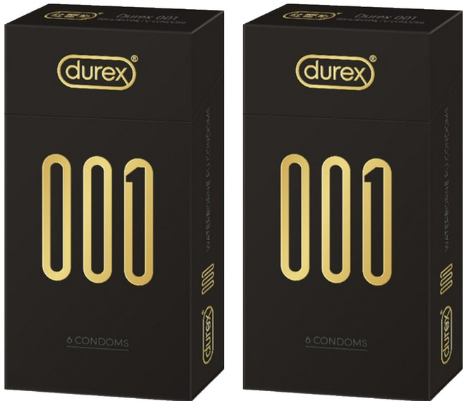 durex 杜蕾斯 台灣公司貨 001水性聚氨酯標準裝保險套, 6個, 2盒