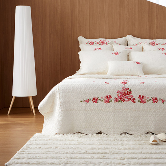 효재 광목워싱 자수 스프레드 침구세트