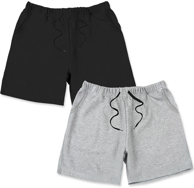 와이티클로젯 3부 무지 트레이닝복 밴딩 반바지 2p