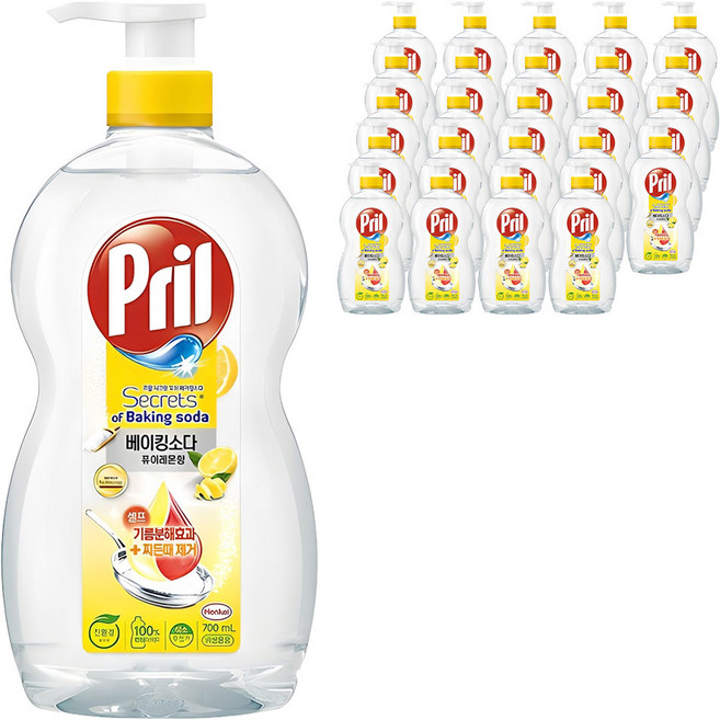프릴 시크릿오브 베이킹소다 퓨어레몬향 주방세제, 700ml, 25개