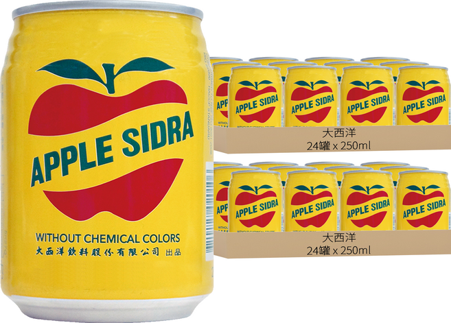 大西洋 蘋菓西打, 250ml, 48罐