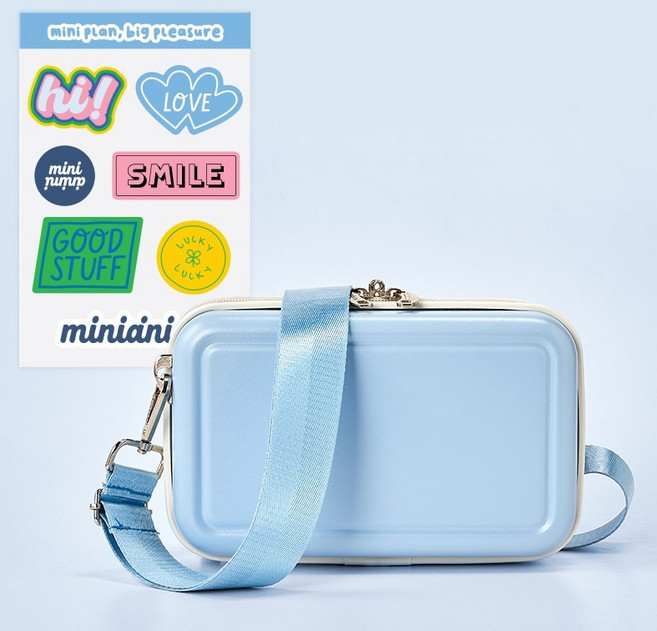 모던하우스 ON minianimi 캐롯 수트케이스 크로스백 + 스티커 세트