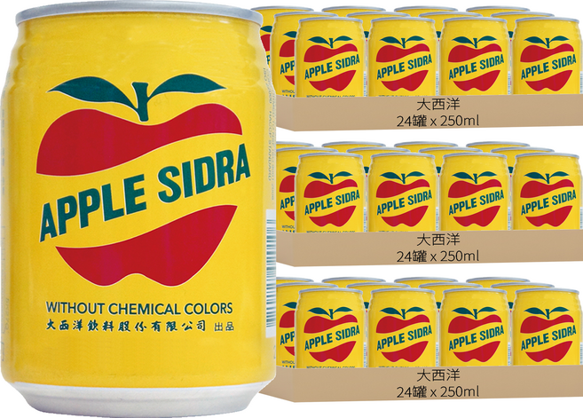 大西洋 蘋菓西打, 250ml, 72罐
