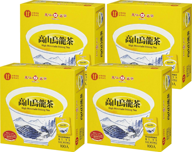 天仁茗茶 高山烏龍茶, 2g, 100包, 4盒