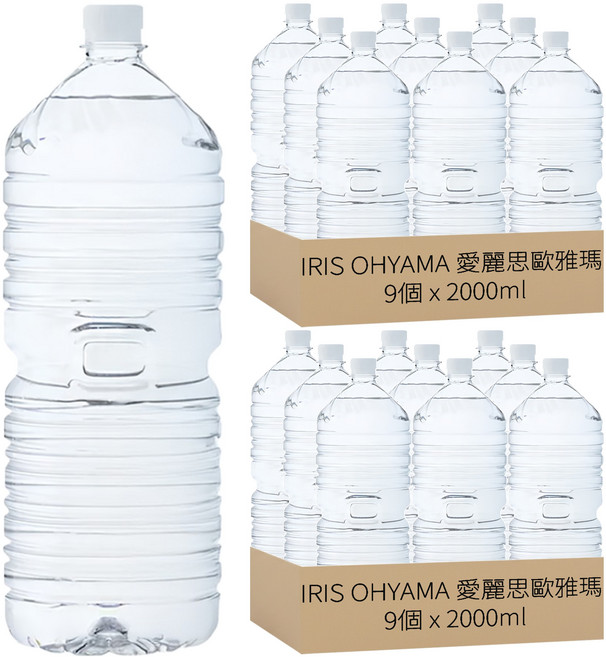 IRIS OHYAMA 愛麗思歐雅瑪 富士山天然水 環保無標籤款, 18個, 2000ml