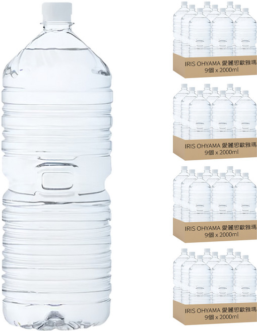 IRIS OHYAMA 愛麗思歐雅瑪 富士山天然水 環保無標籤款, 36個, 2000ml