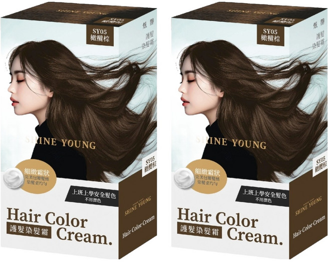 SHINE YOUNG 炫艷 護髮染髮霜 SY05, 2個, 橄欖棕