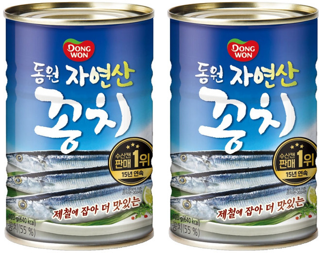동원 자연산 꽁치, 400g, 2개