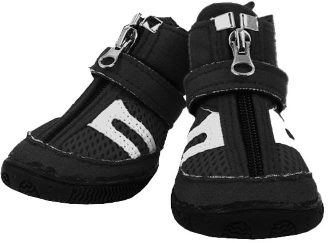 퍼피아 하이커슈즈 애완견 미끄럼방지 신발, 블랙, 2개