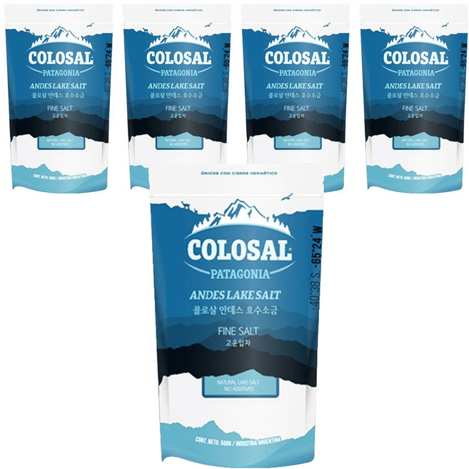 COLOSAL 安第斯湖鹽細顆粒, 5個, 500g