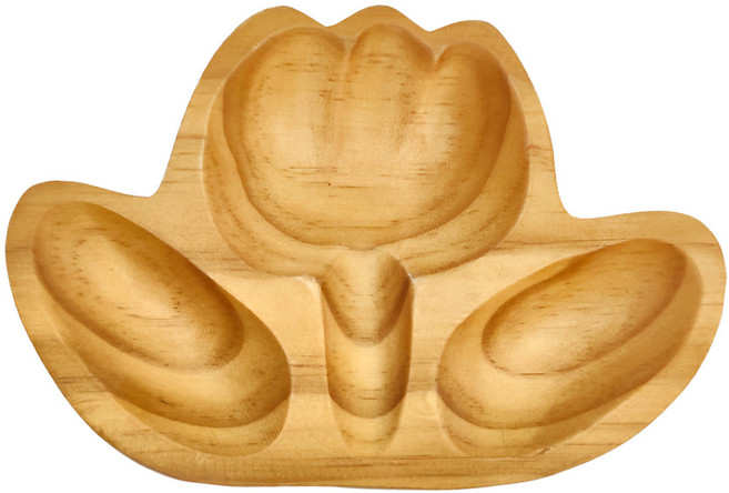 日本木質餐盤 S(19 x 12 x 2cm), 小花, 1個