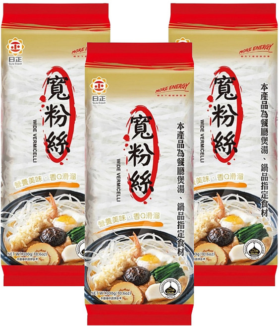 日正食品 寬粉絲, 300g, 3包