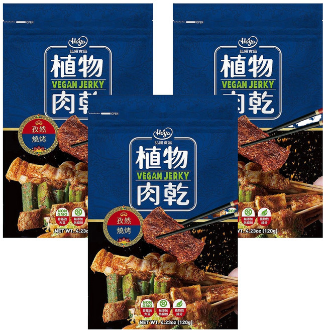 Hoya 弘陽食品 植物肉乾 孜然燒烤, 120g, 3包