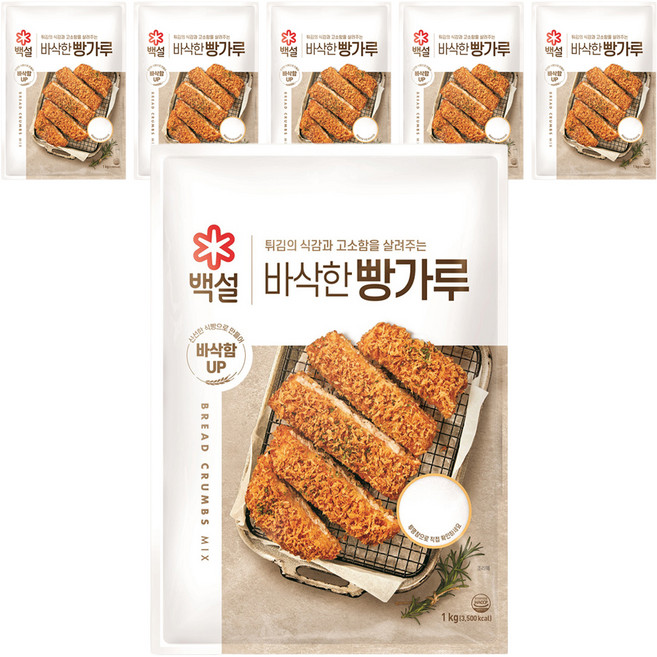 백설 빵가루, 1kg, 6개