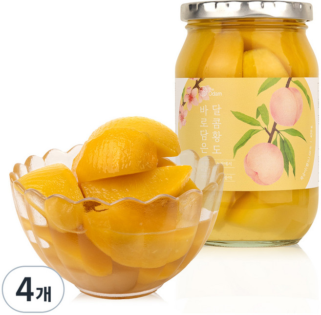 더오담 바로담은 달콤 황도, 4개, 450g