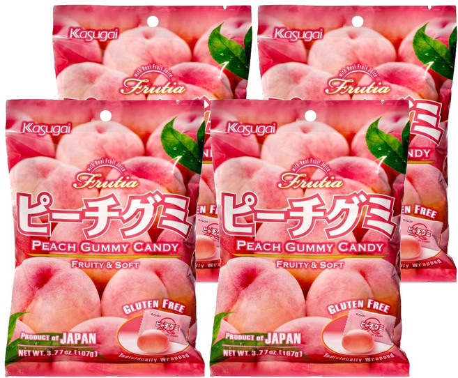 카수가이 피치 구미 젤리, 107g, 4개