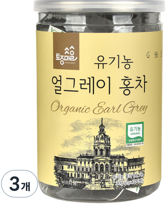 토종마을 유기농 얼그레이 홍차, 1g, 30개입, 3개