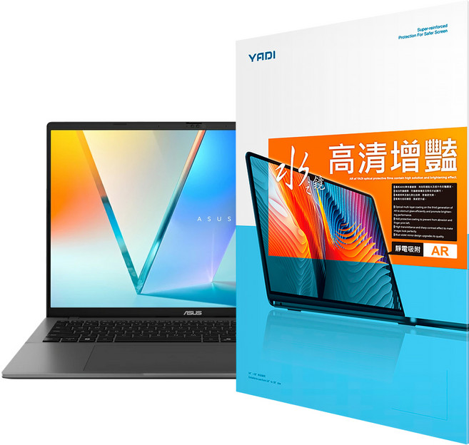 YADI 亞第 增豔降反射 ASUS Vivobook S16 S3607CA 專用 16：10 水之鏡保護貼, 1片