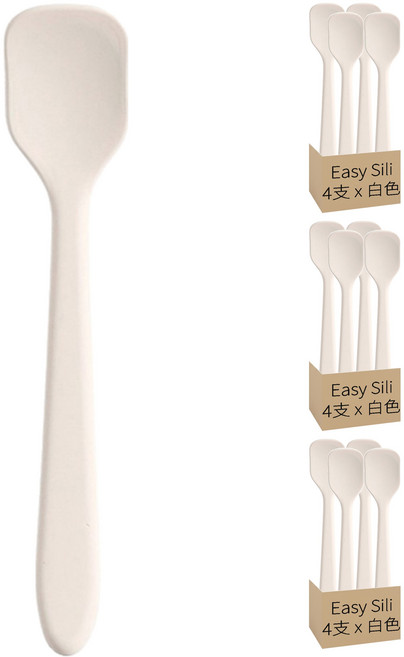 Easy Sili 矽膠嬰兒副食品優格湯匙, 12支, 白色