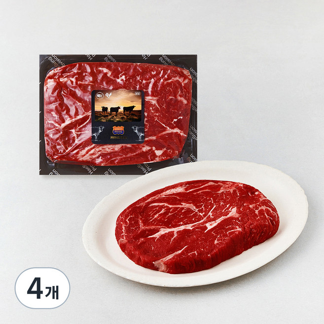 미국산 프라임 등심 스테이크 (냉장), 500g, 4개