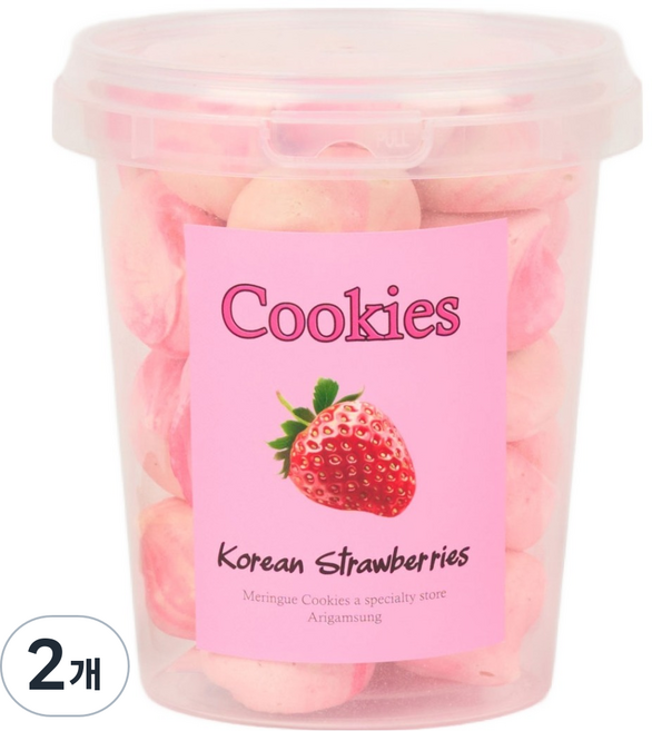 아리감성 딸기 머랭쿠키 원통형, 38g, 2개