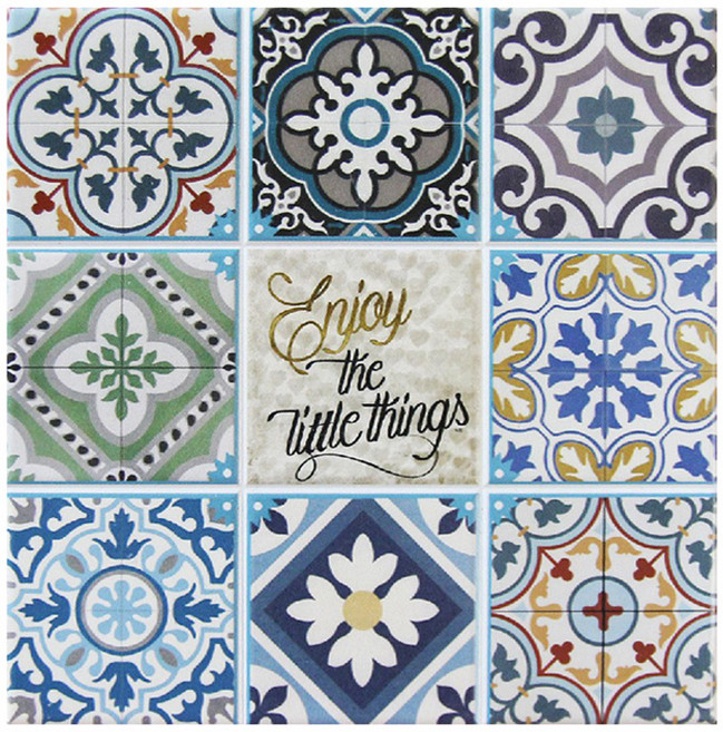 TROMSO 西班牙復古花磚陶瓷隔熱墊, S17, 1個