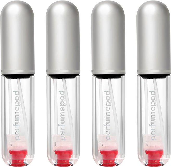 트라발로 퍼퓸팟 퓨어 펌핑식 충전 휴대용 향수공병 5ml, 실버, 4개