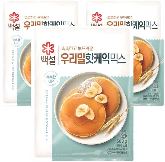 백설 우리밀 핫케익믹스, 500g, 3개