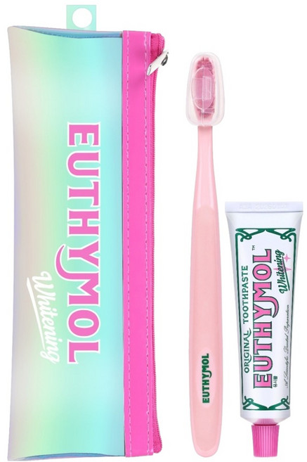 유시몰 화이트닝 휴대용 치약 40g + 칫솔 랜덤발송 세트, 1세트