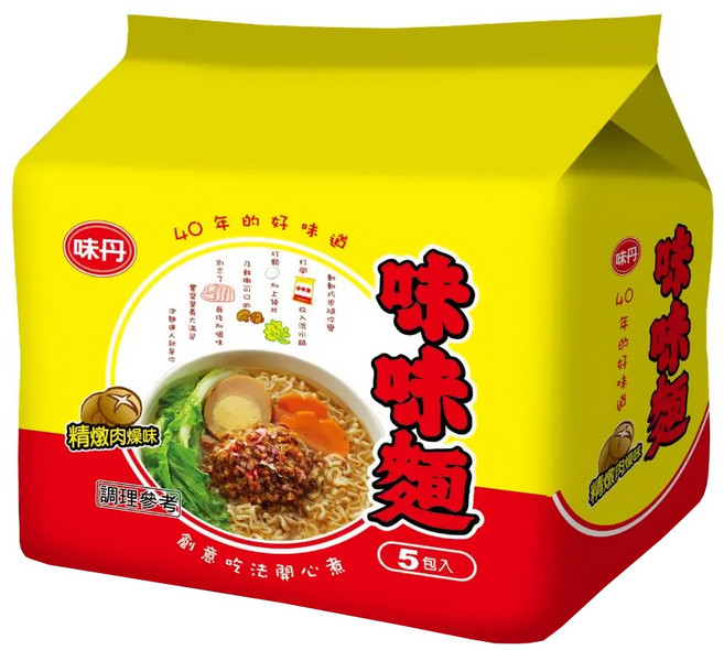 味丹 味味麵 精燉肉燥湯麵 78g, 5包