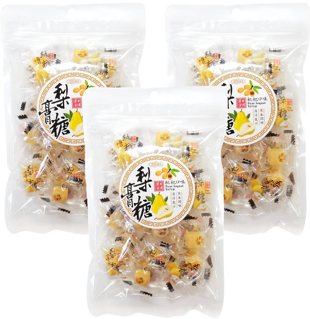 惠香 梨膏糖 枇杷口味, 3袋, 100g